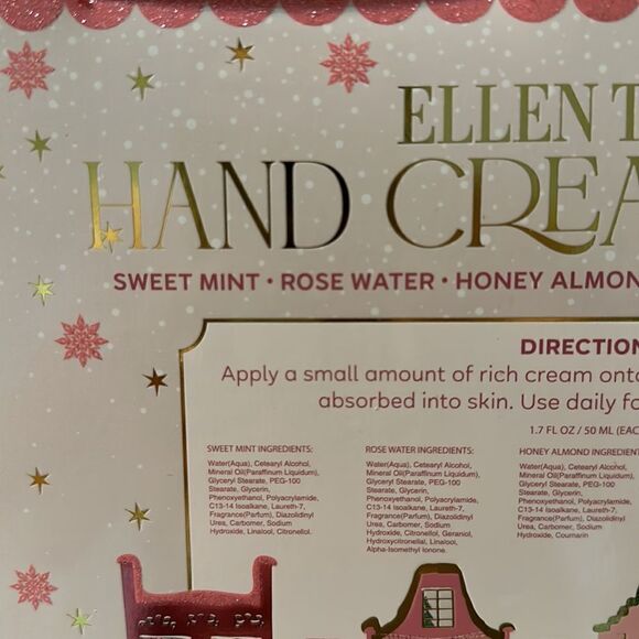Ellen Tracy Pink Gingerbread House Gift-able Hand Cream Set of 5 - Picture 7 of 12